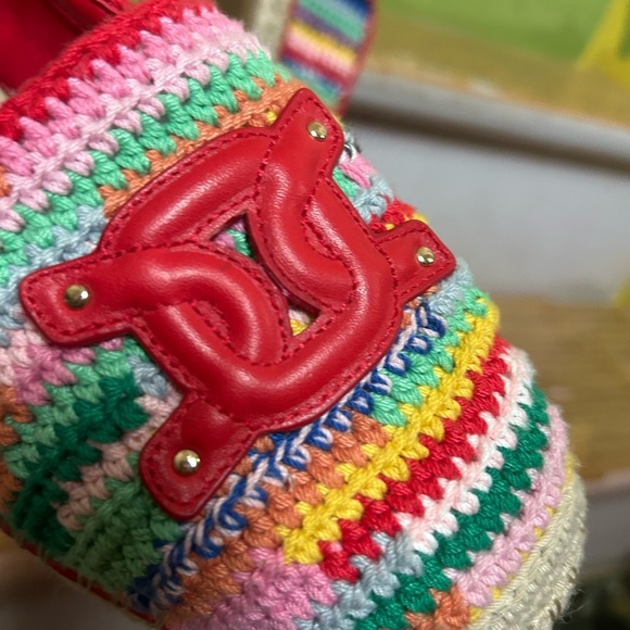 Aldo Santaclara Colorful Crochet Espadrilles with Red Detail 9 - Picture 9 of 16